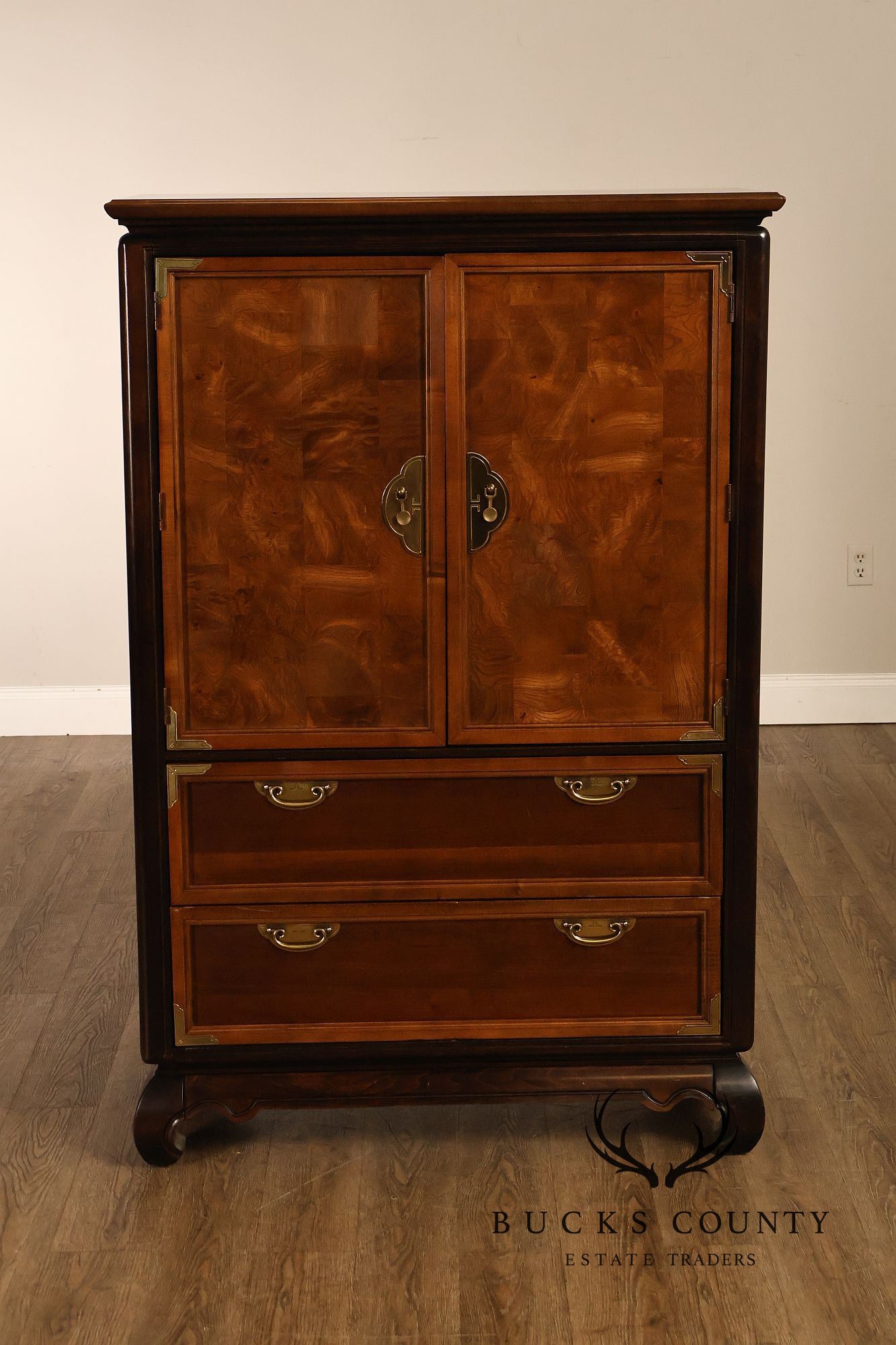 Broyhill Premier Ming Dynasty Asian Style Burl Wood Armoire