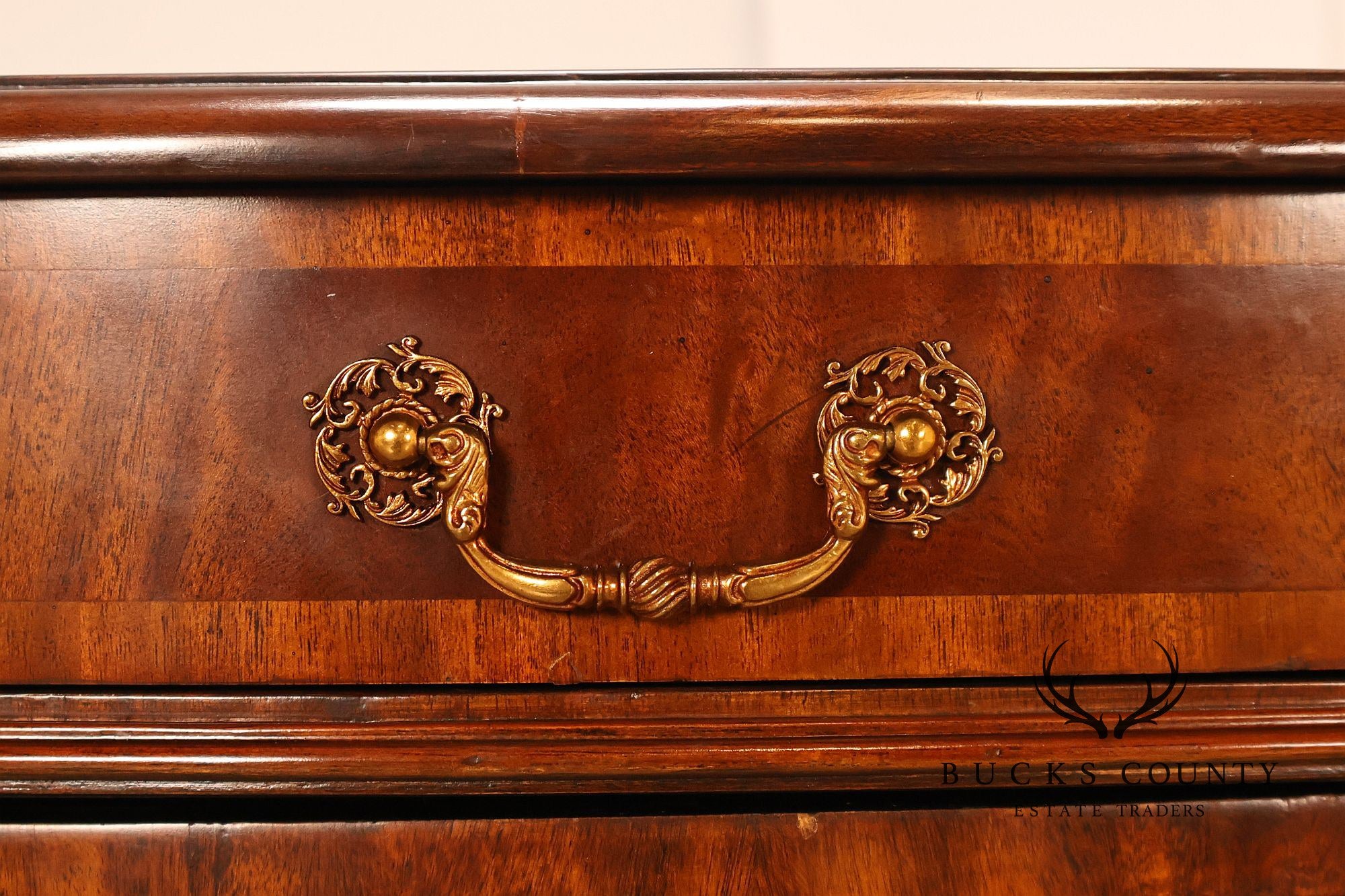 Maitland Smith Oval Mahogany Leather Top Executive Partner's Desk