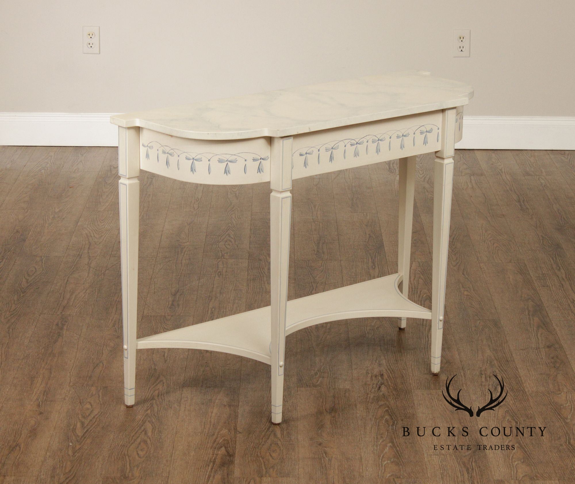 The Patterson Studio Hand Painted Blue and White Console Table