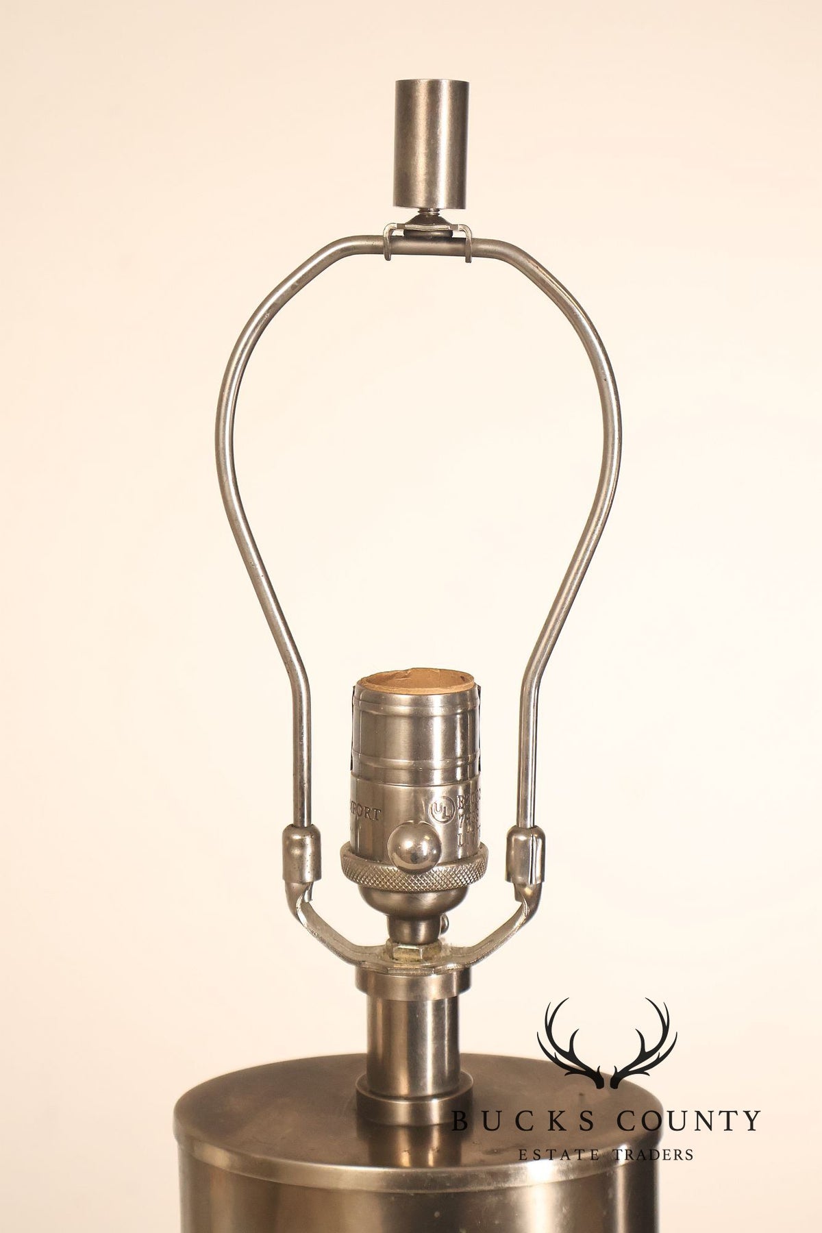 Comfort Co. Modernist Pair of Cylindrical Metal Table Lamps