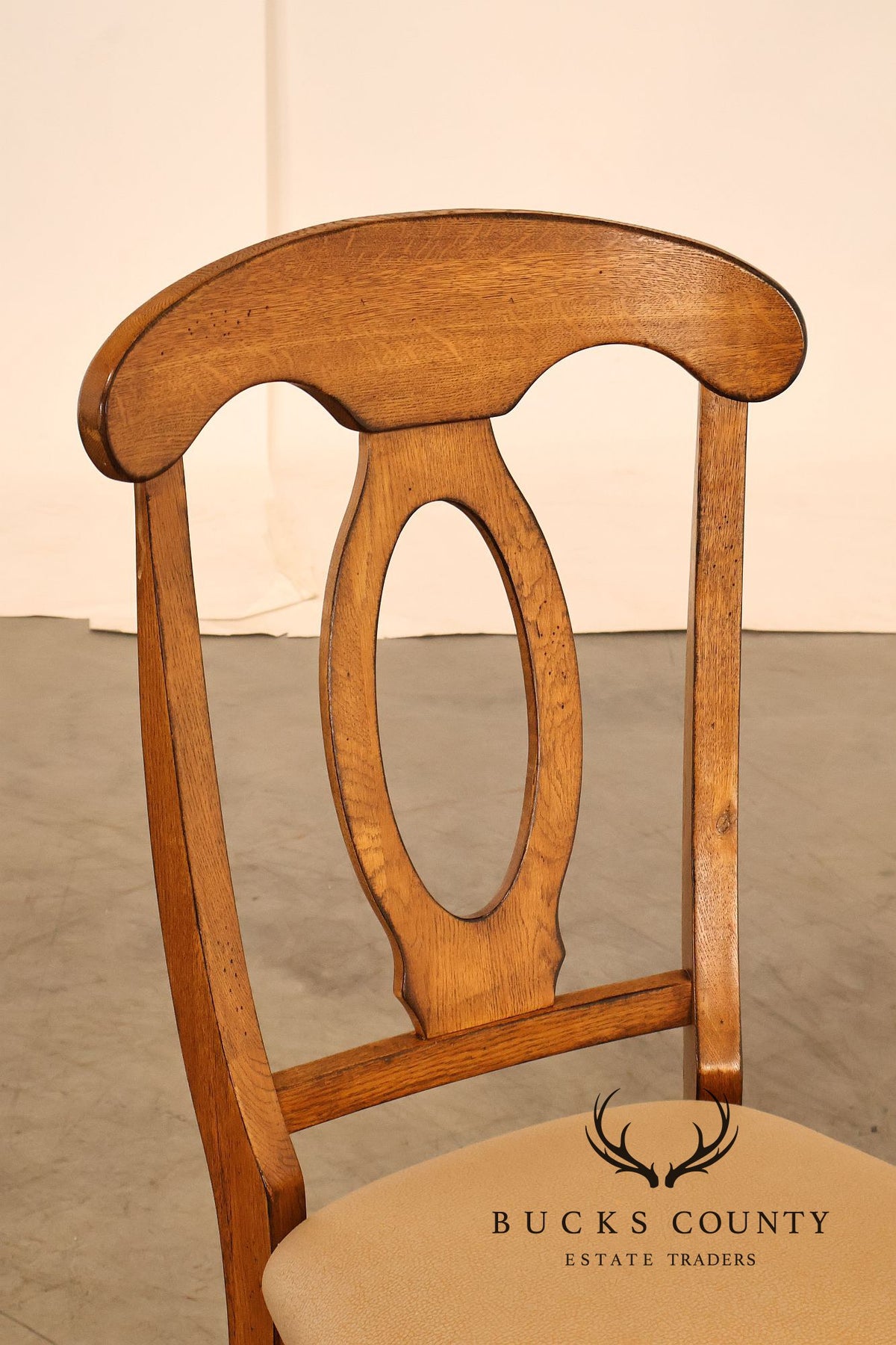 Traditional Set Of 8 Oval Back Upholstered Dining Side Chairs