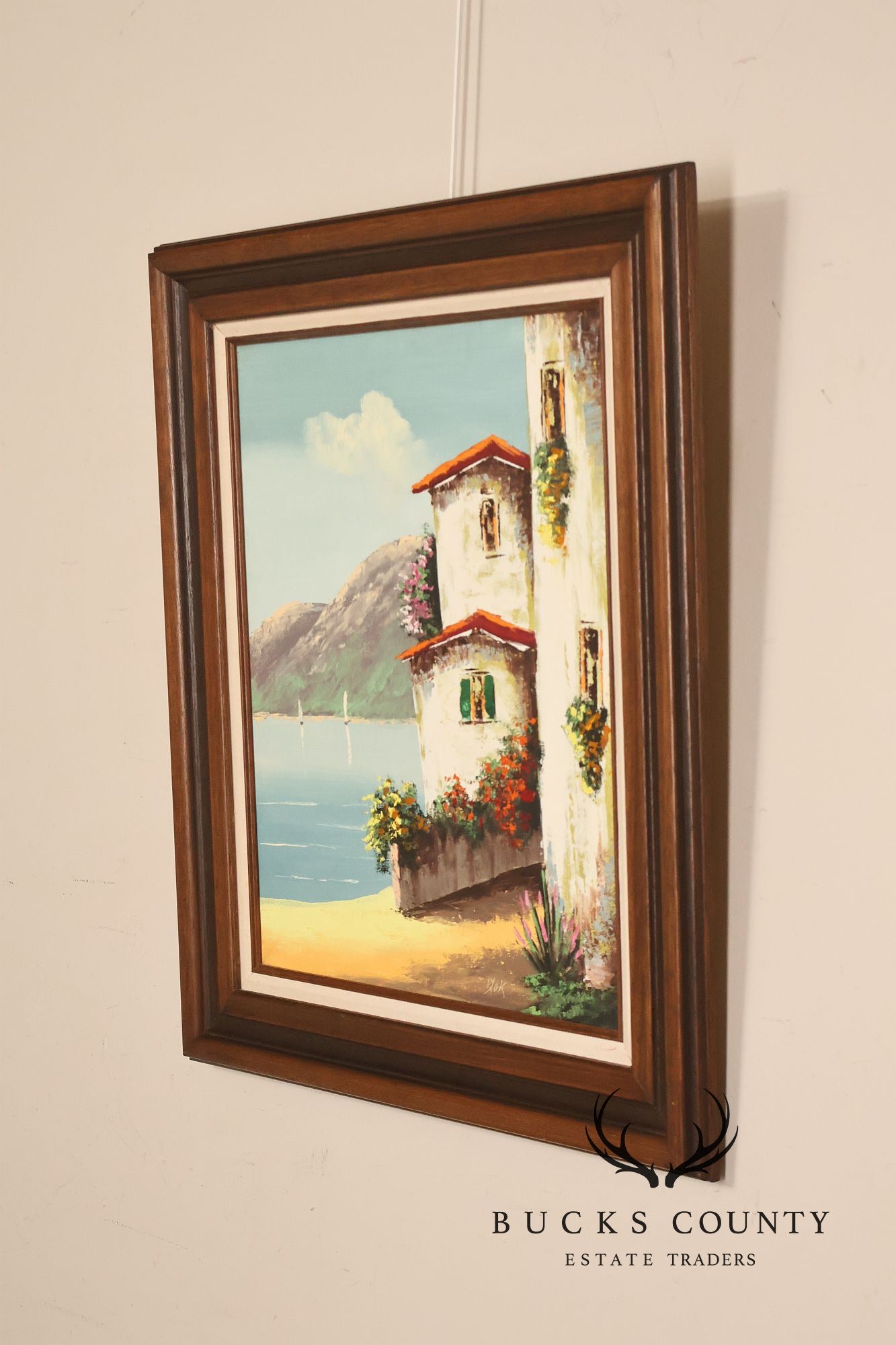Artist Signed Mediterranean Landscape Oil Painting