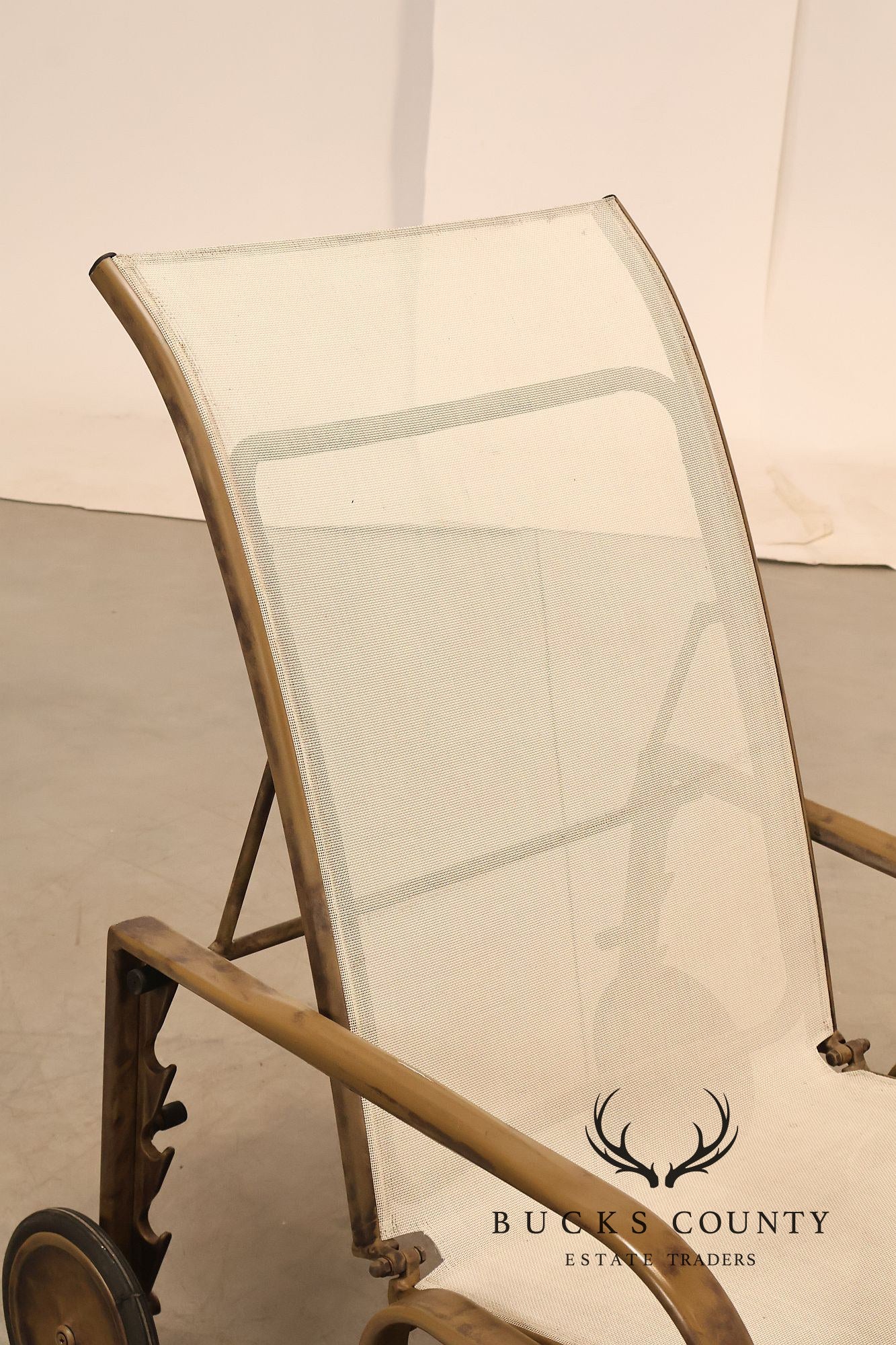 Brown Jordan Quantum Pair Of Contemporary Aluminum Sling Adjustable Chaise Lounge Chairs