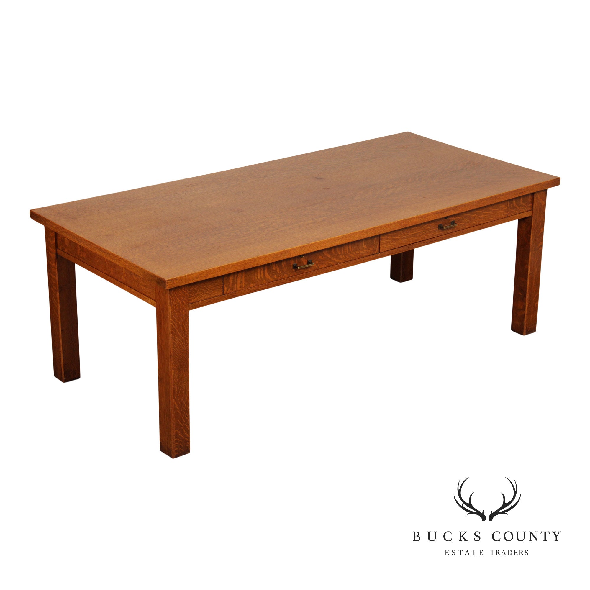 Stow & Davis Antique Mission Oak Dining Library Table