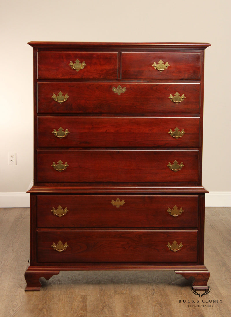 Nathan Hale Chippendale Style Vintage Cherry Tall Chest