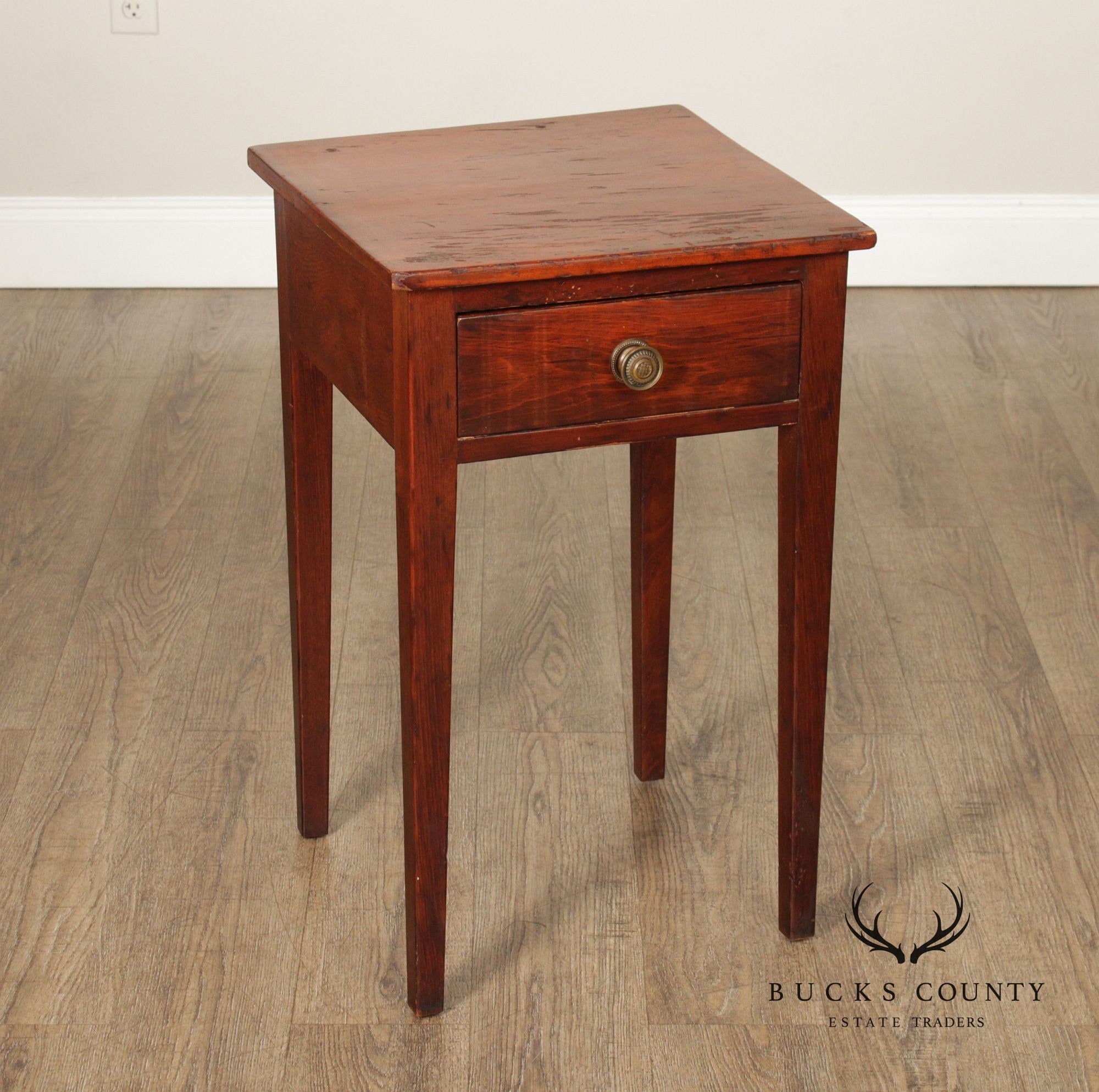 Federal Period Antique American Poplar One-Drawer Stand