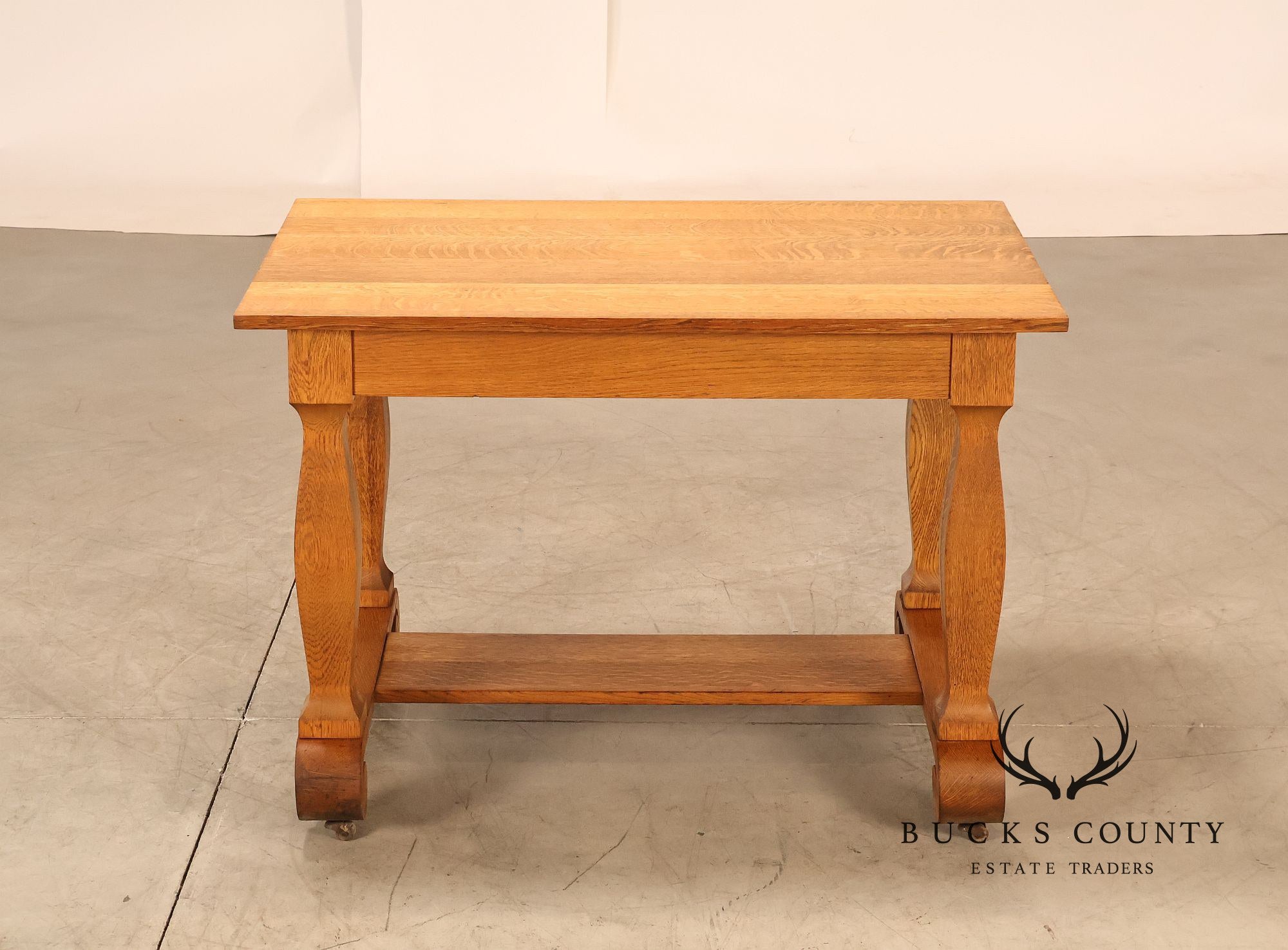 Empire Style Antique Oak Library Table