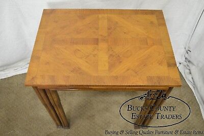 Old Colony Regency Style Yew Wood Nesting Tables