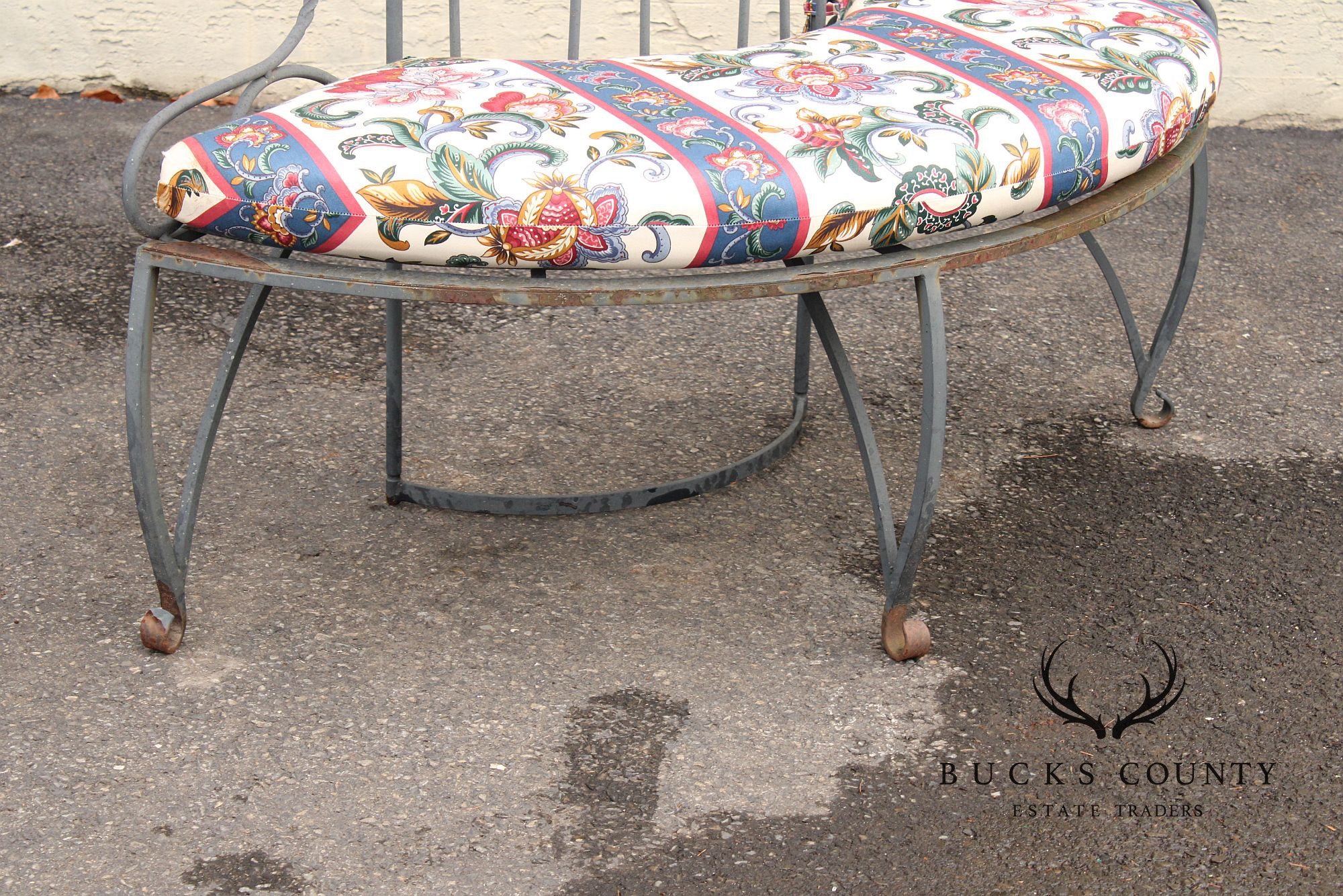 Wrought Iron Circular Garden Tree Bench With Cushions