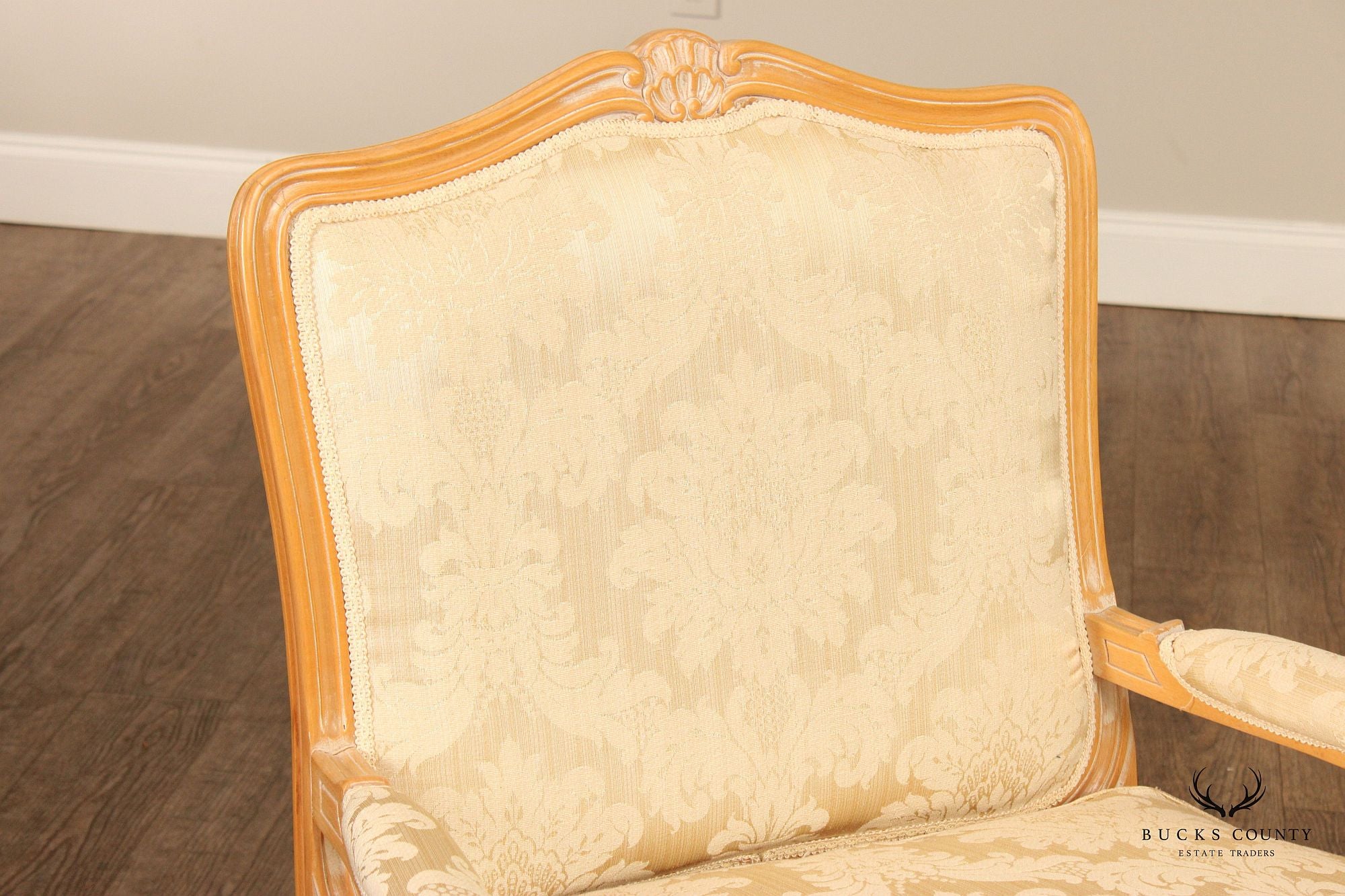 French Louis XV Style Custom Upholstered Fauteuil Armchair