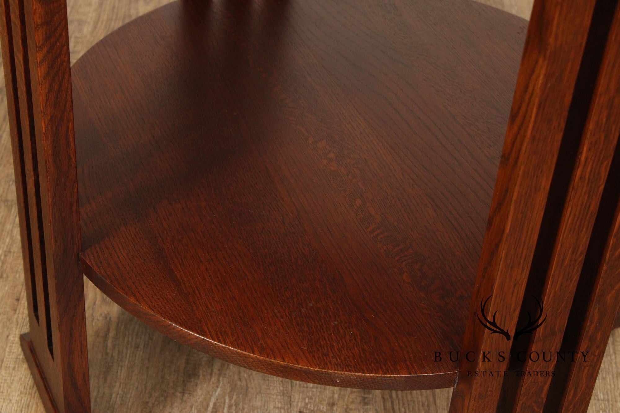 Stickley Mission Collection Oak Round Lamp Table