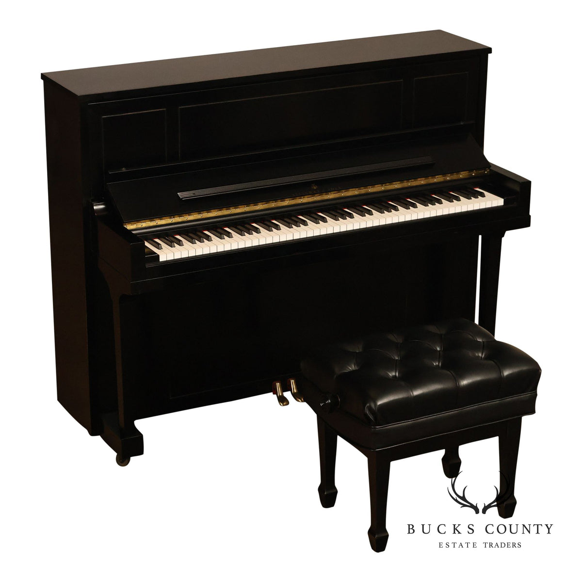 Steinway & Sons Model 1098 Ebonized Upright Piano With Bench