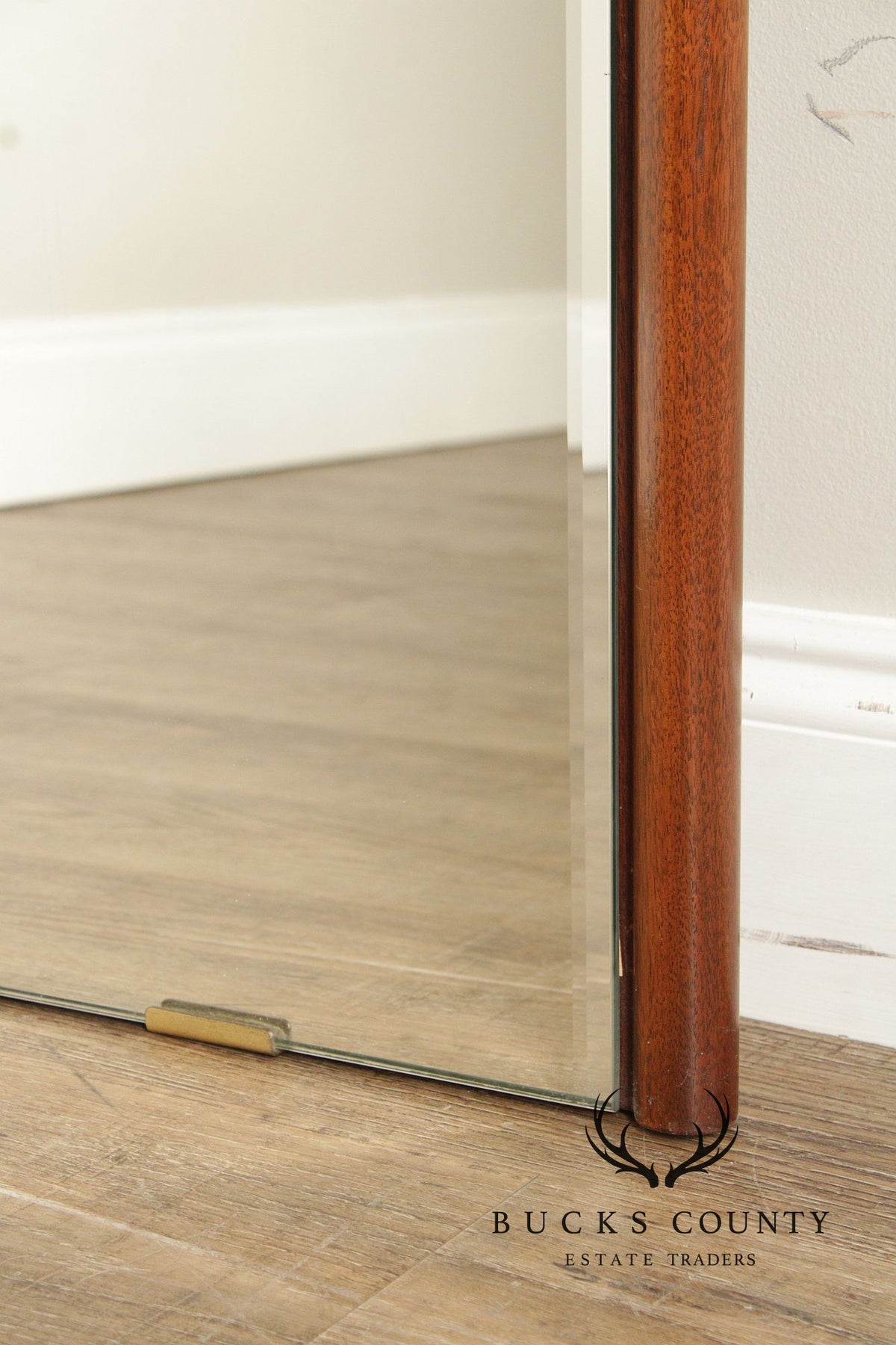 Mid Century Modern Walnut Framed Rectangular Wall Mirror