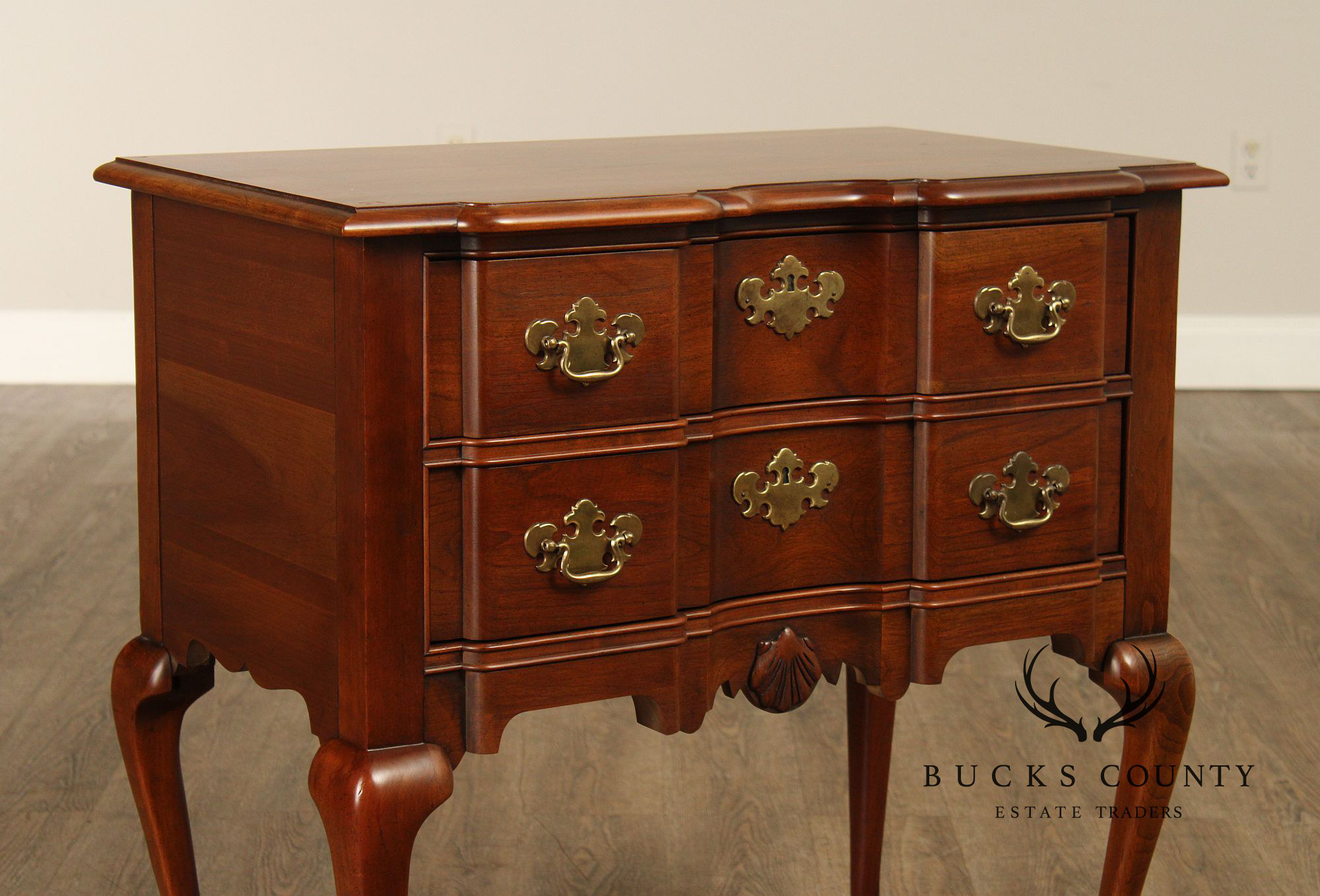Queen Anne Style Cherry Blockfront Lowboy