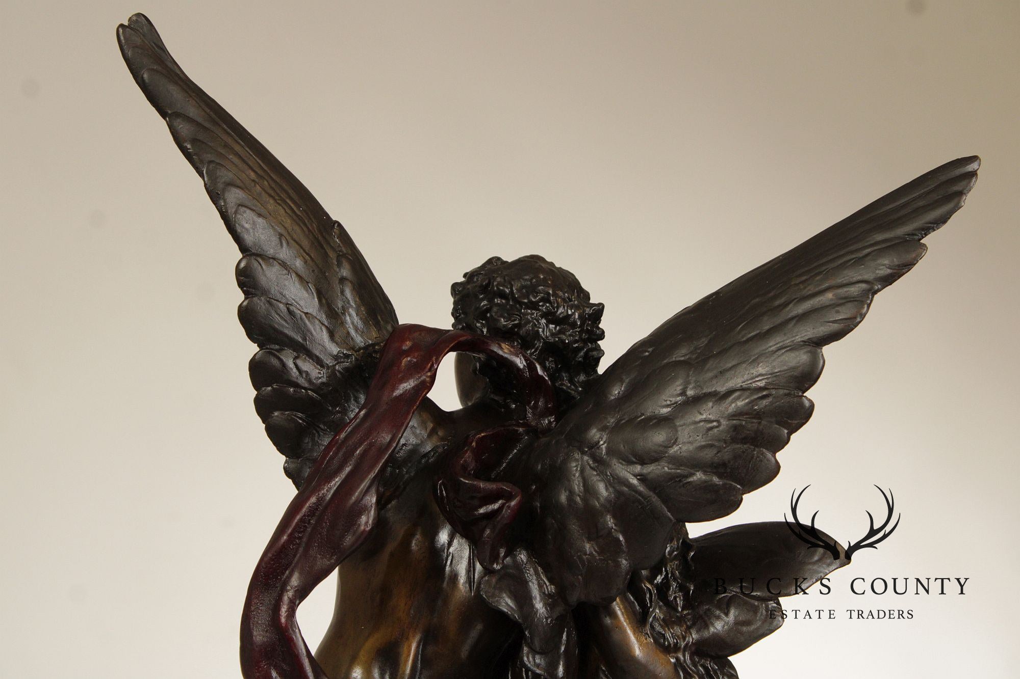 Henri Godet Bronze Statue, 'Cupid & Psyche'