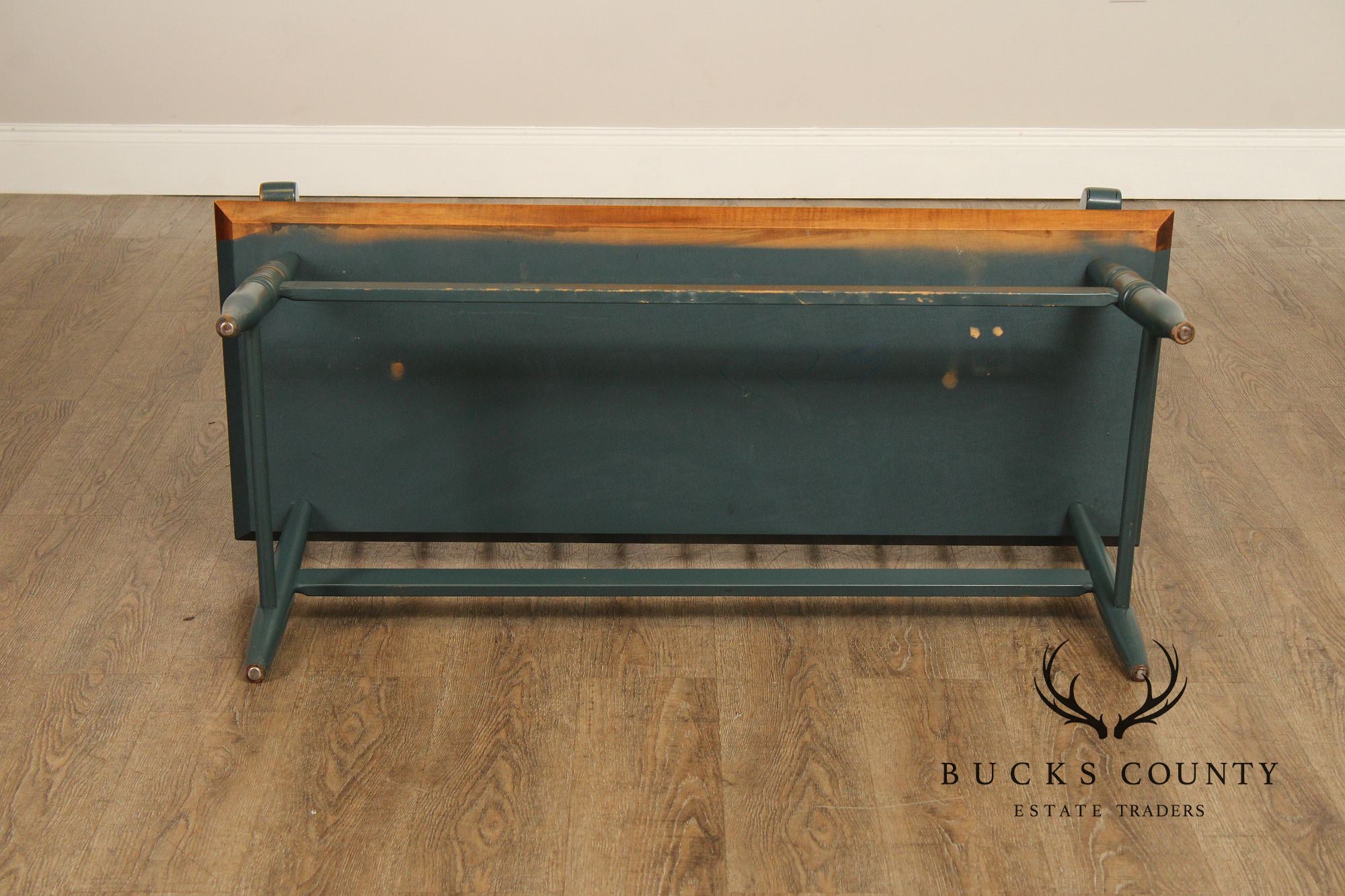 L. Hitchcock Painted Harvest Decorated Windsor Style Settee Bench
