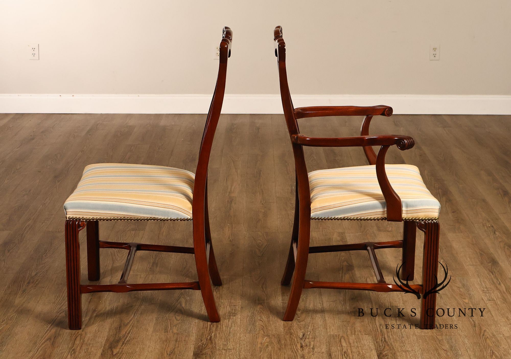 Chippendale Style Set of Eight Mahogany Dining Chairs
