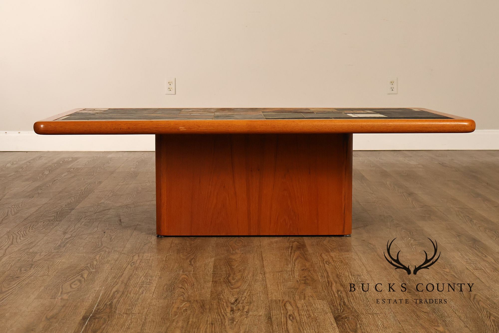 Sallingboe Jelling Danish Modern Teak And Slate Top Coffee Table