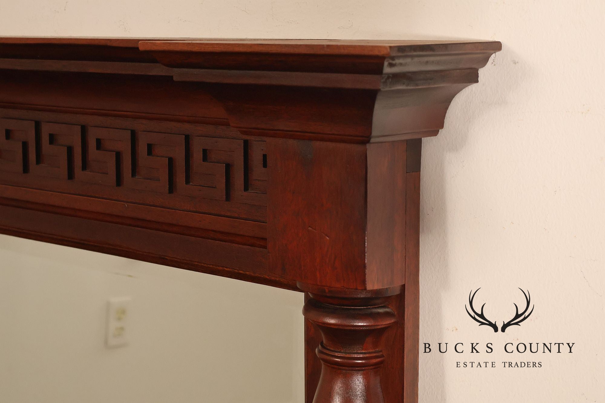 Neoclassical Style Carved Mahogany Wall Mirror