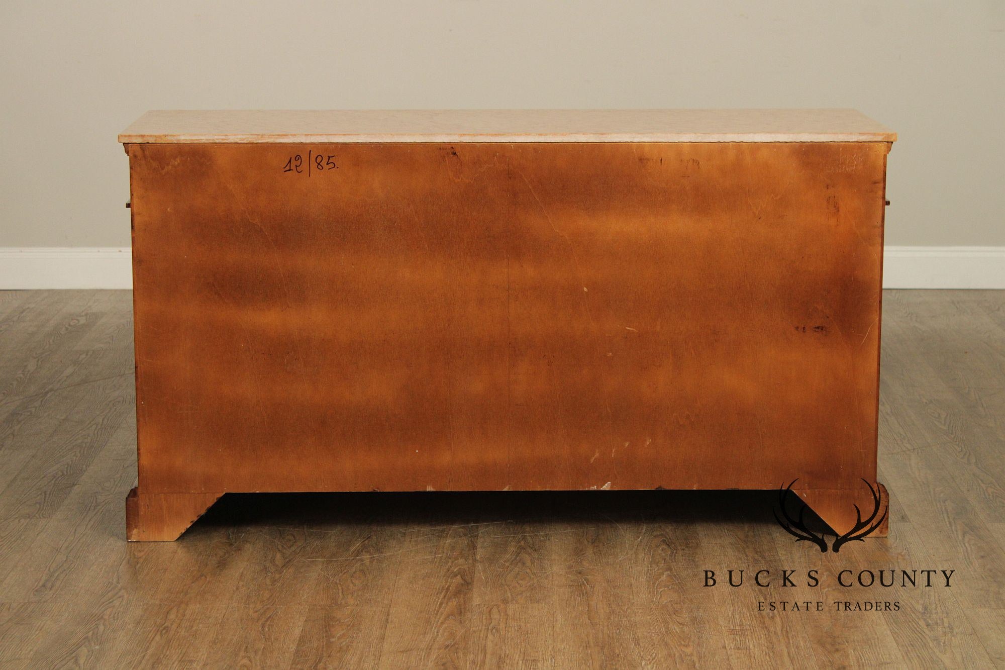 Italian Walnut Marble Top Double Dresser