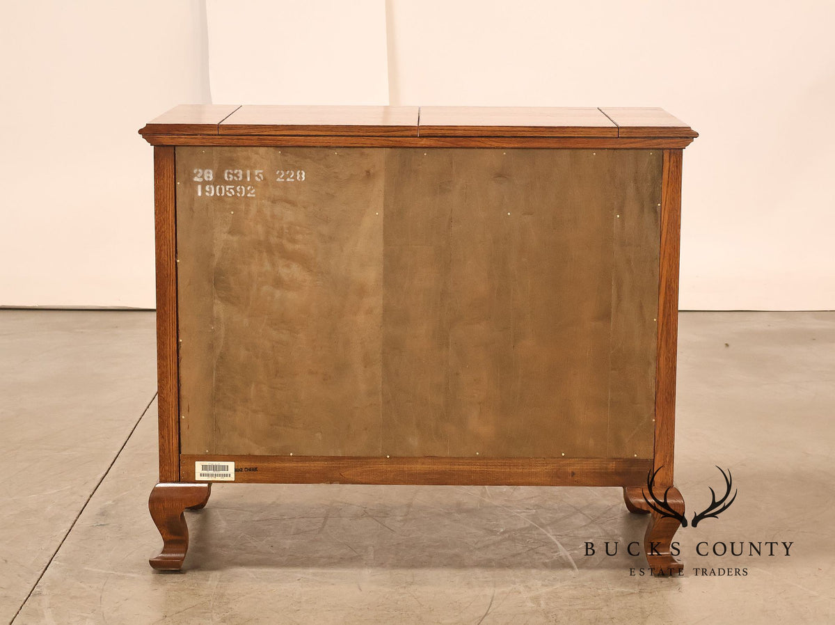 Ethan Allen Rustic Style Oak Flip Top Server