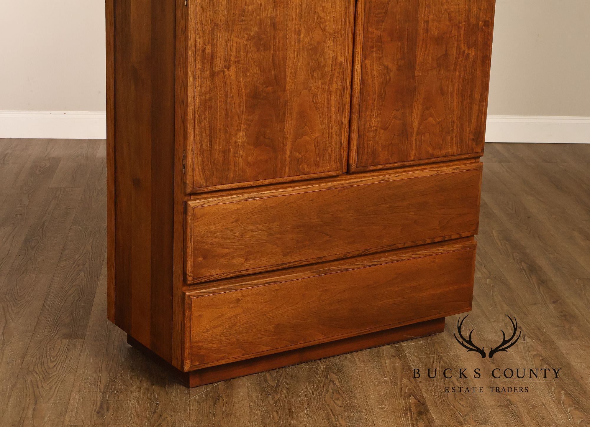 Lane Mid Century Modern Walnut Gentleman's Chest Armoire