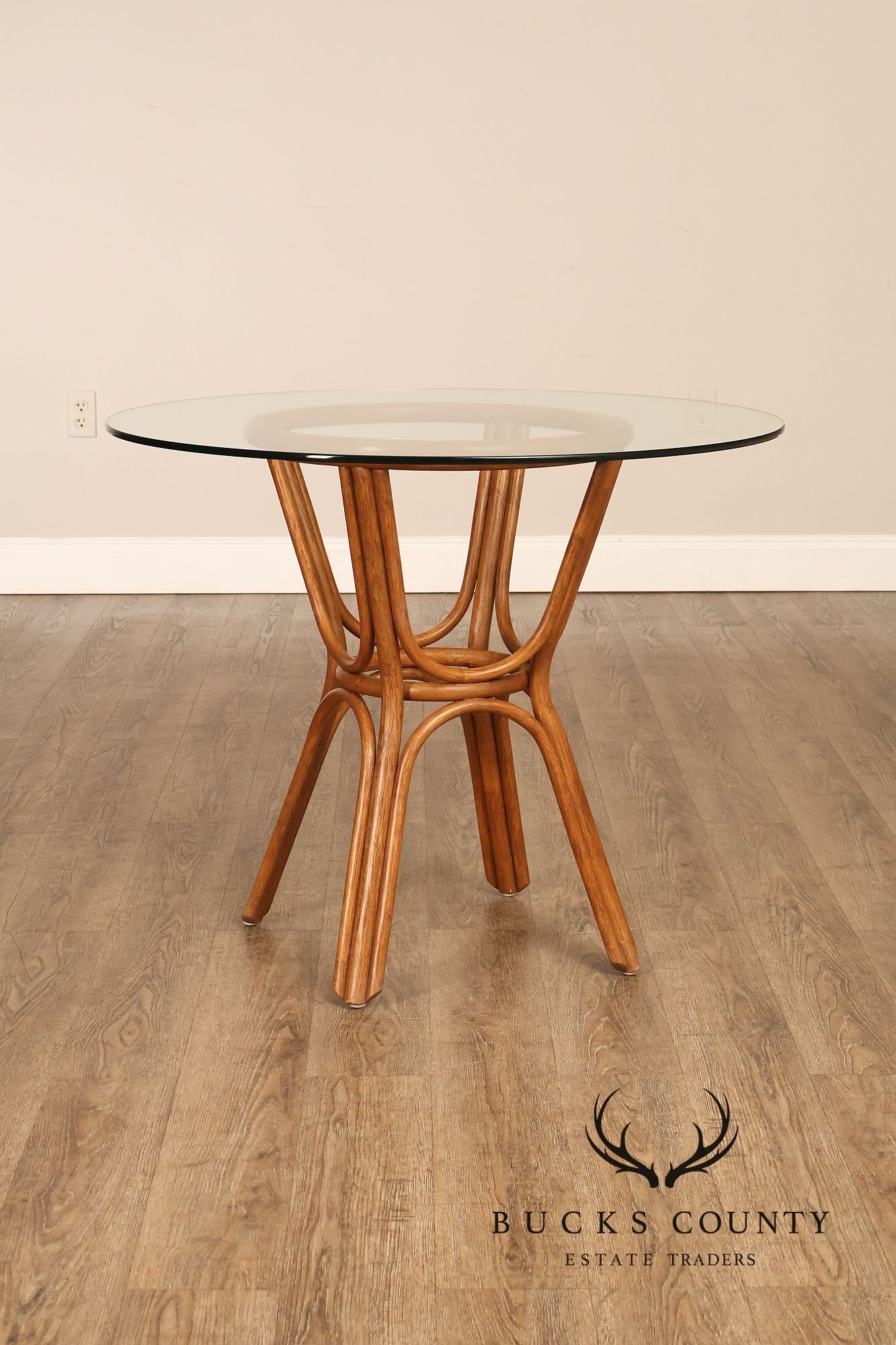 Boho Chic Round Glass Top Rattan Bistro Table