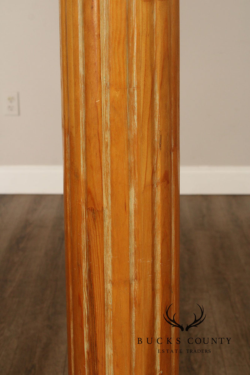 Vintage Pair of Tall Decorative Architectural Carved Pine Columns