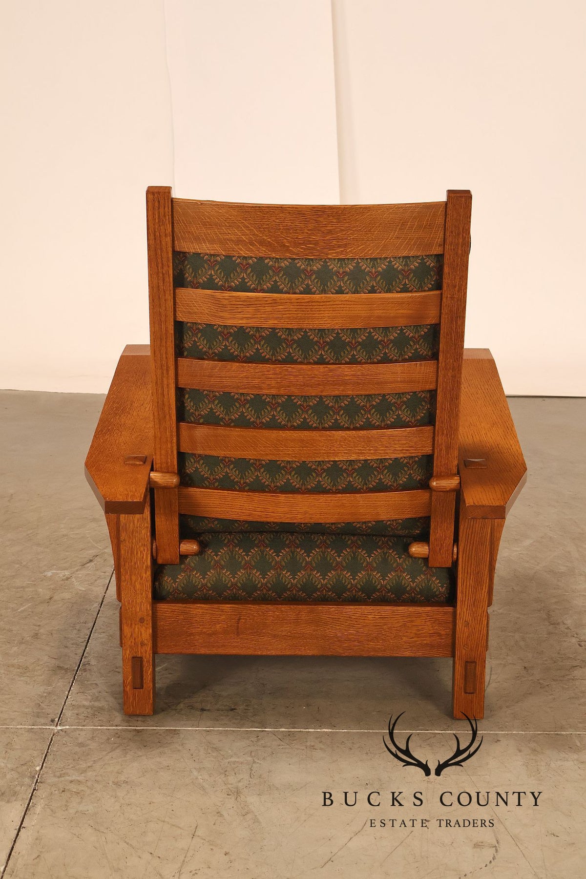 Stickley Mission Collection Oak Bent Arm Morris Chair