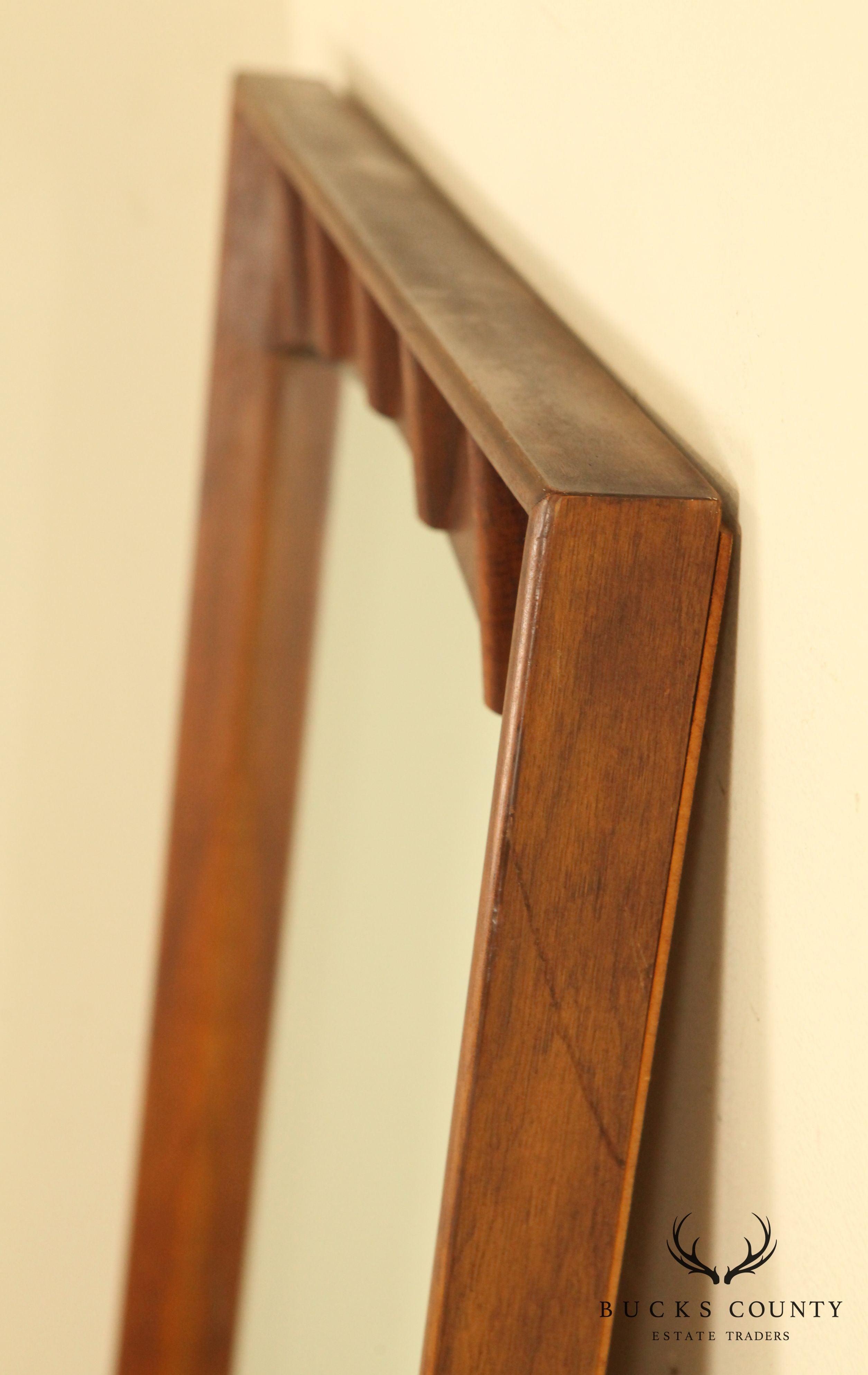 Mid Century Modern Walnut & Rosewood Frame Mirror