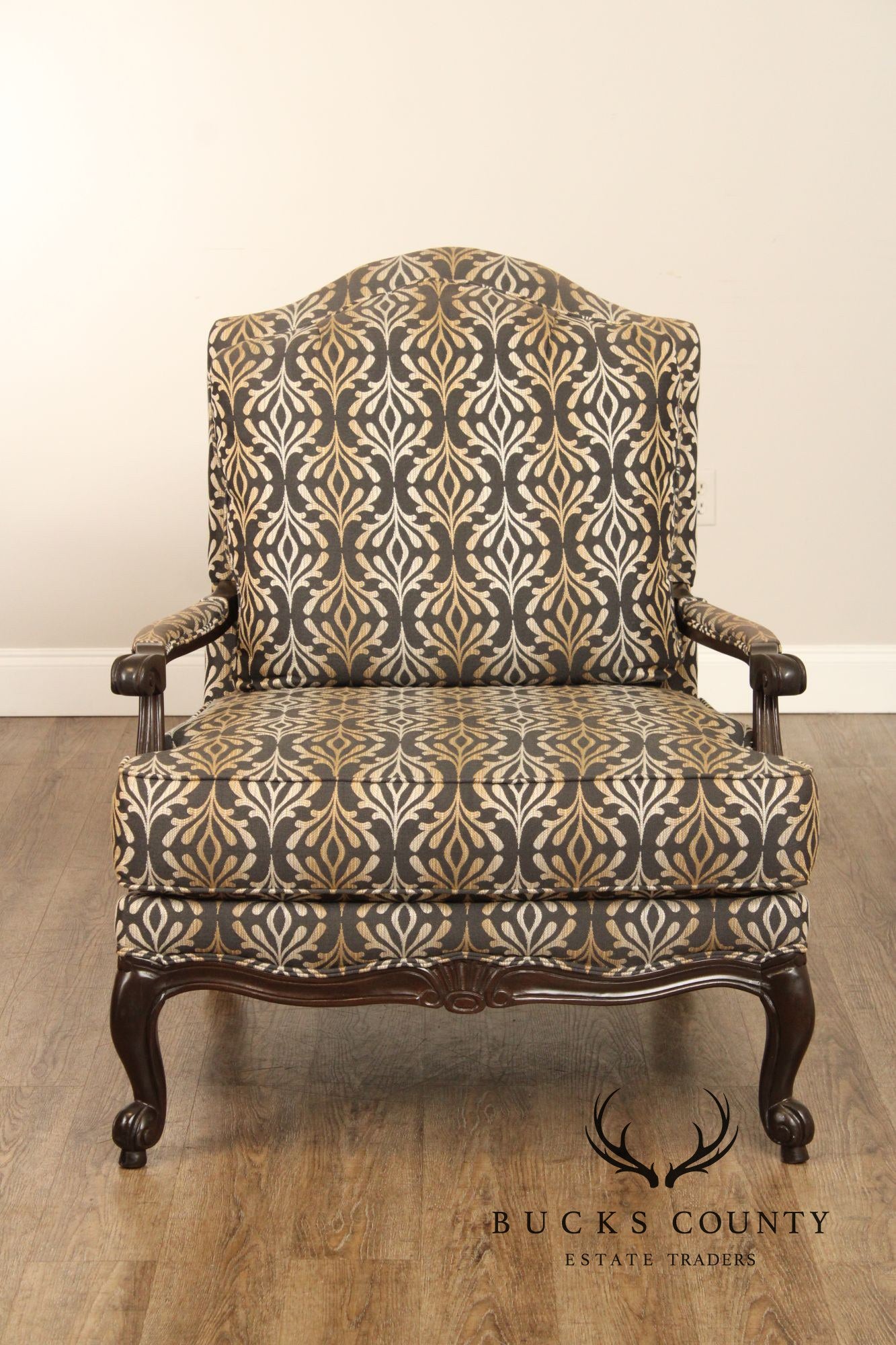 Ethan Allen French Style Pair of 'Harris' Bergere Armchairs