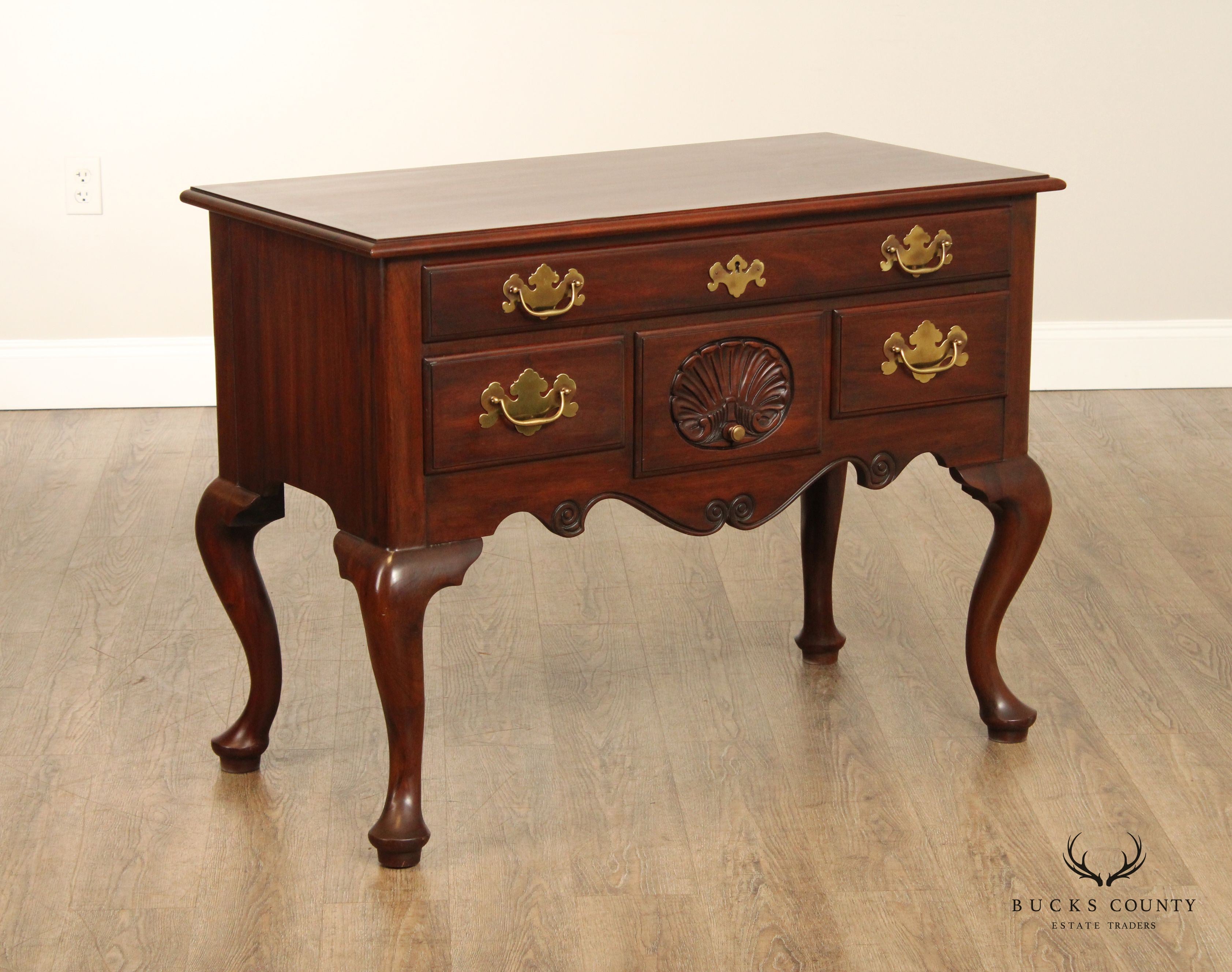 Henkel Harris Queen Anne Style Mahogany Lowboy Chest