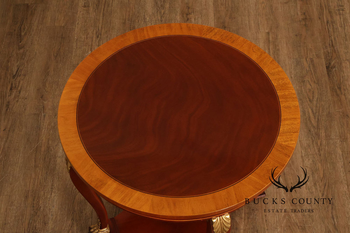 Kindel Empire Style Round Mahogany Occasional Table