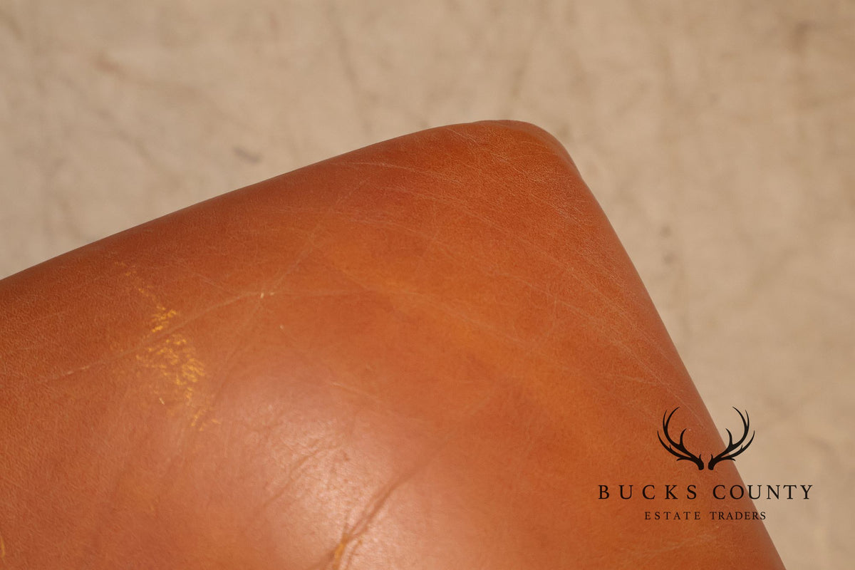 Leathercraft Tufted Leather Ottoman
