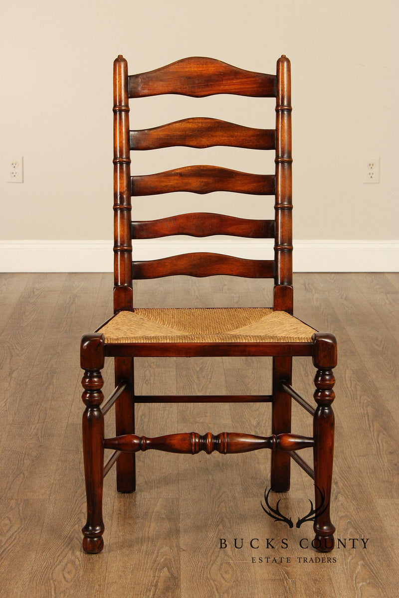 Theodore Alexander Set of Four Rush Seat Dining Chairs