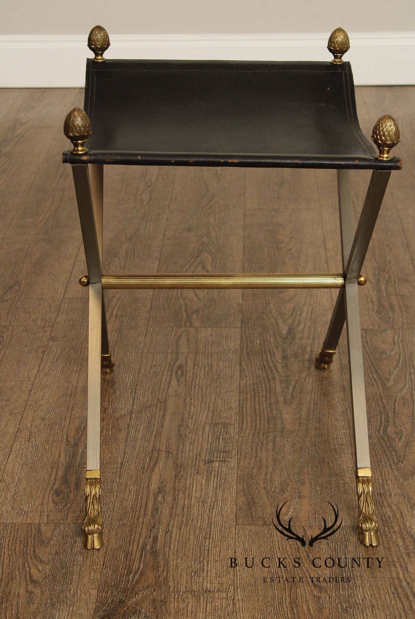 Directoire Style Pair of X-Base Stools