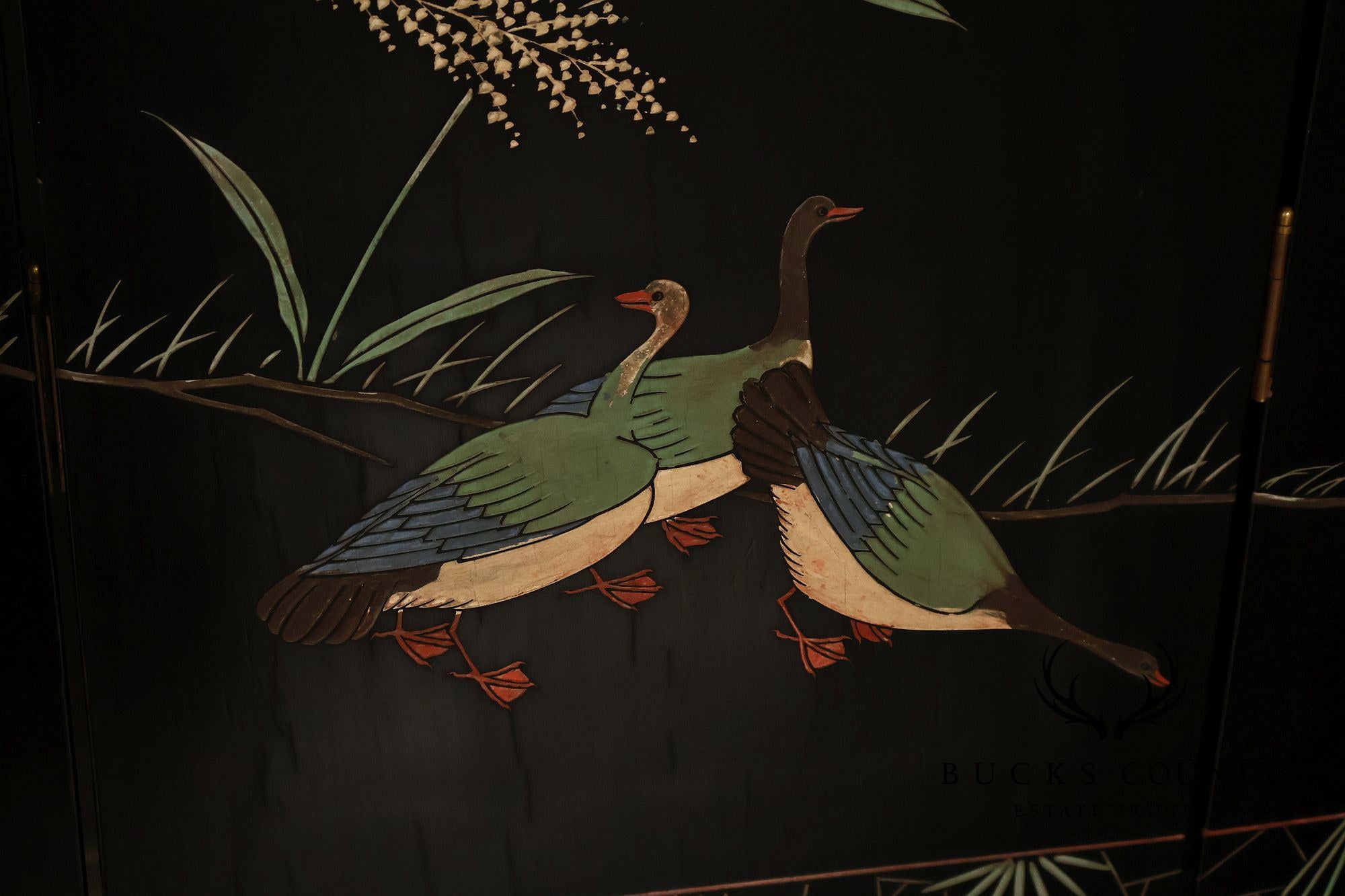 Chinese Coromandel Four Section Folding Screen