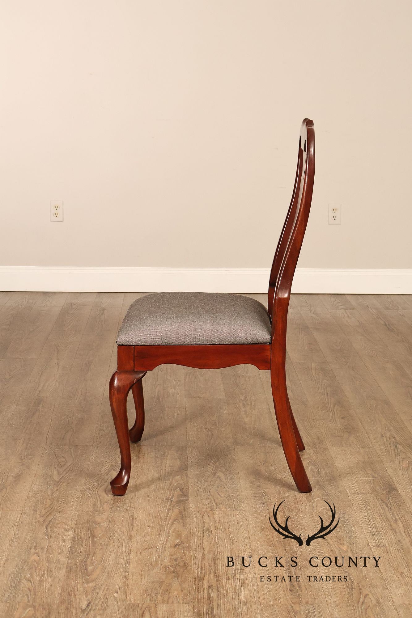 Queen Anne Style Set Of Four Cherry Side Dining Chairs