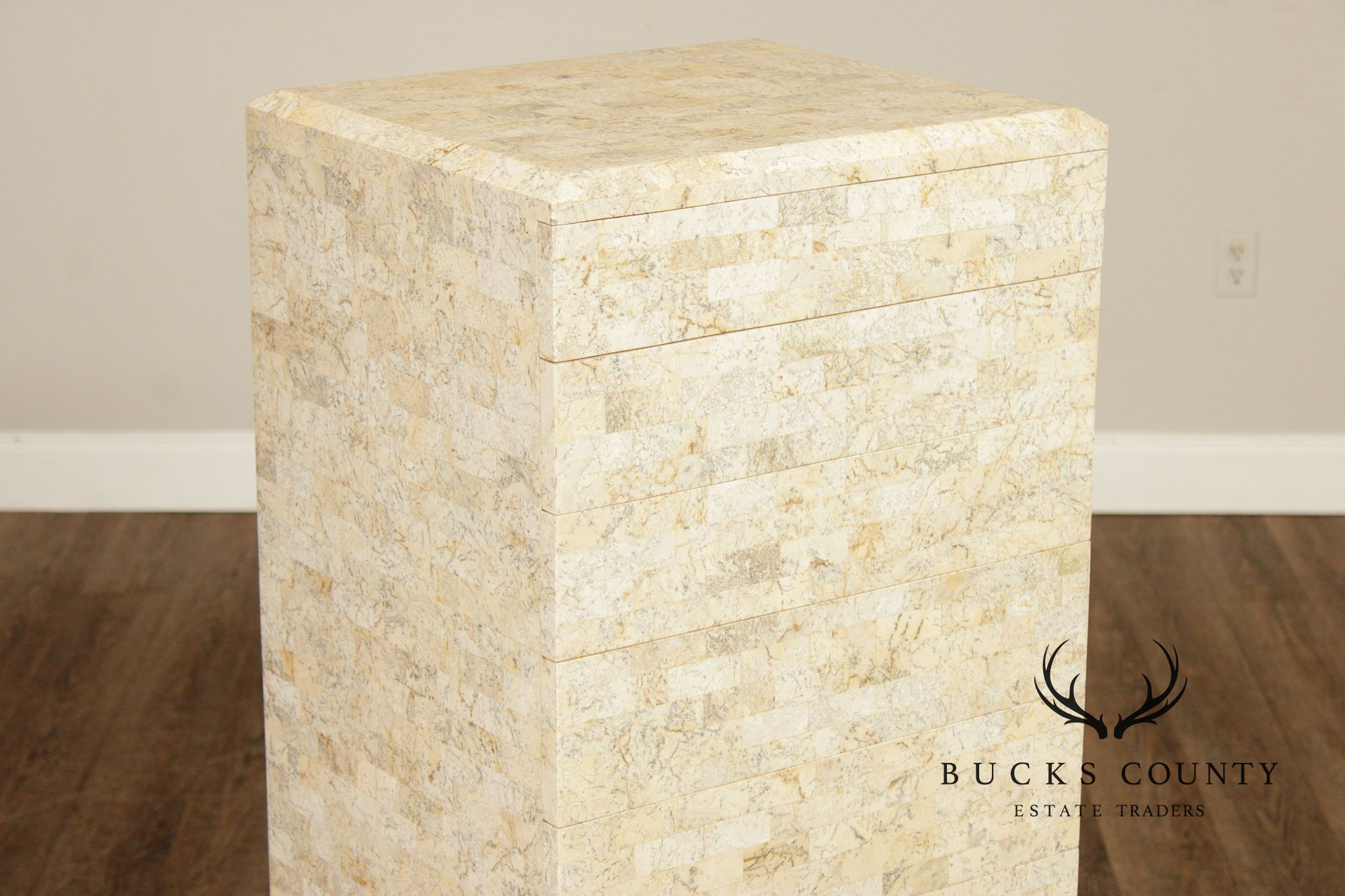 Maitland Smith Tessellated Marble Tall Chest