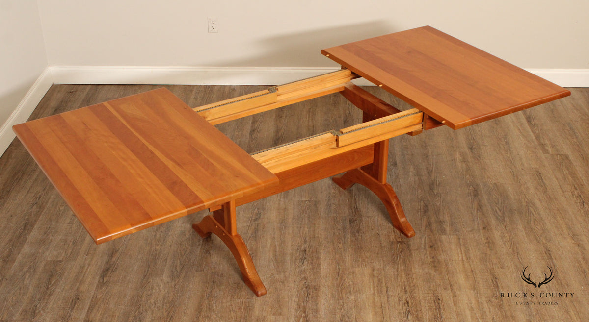 Hunt Country Furniture Farmhouse Style Expandable Cherry Trestle Dining Table