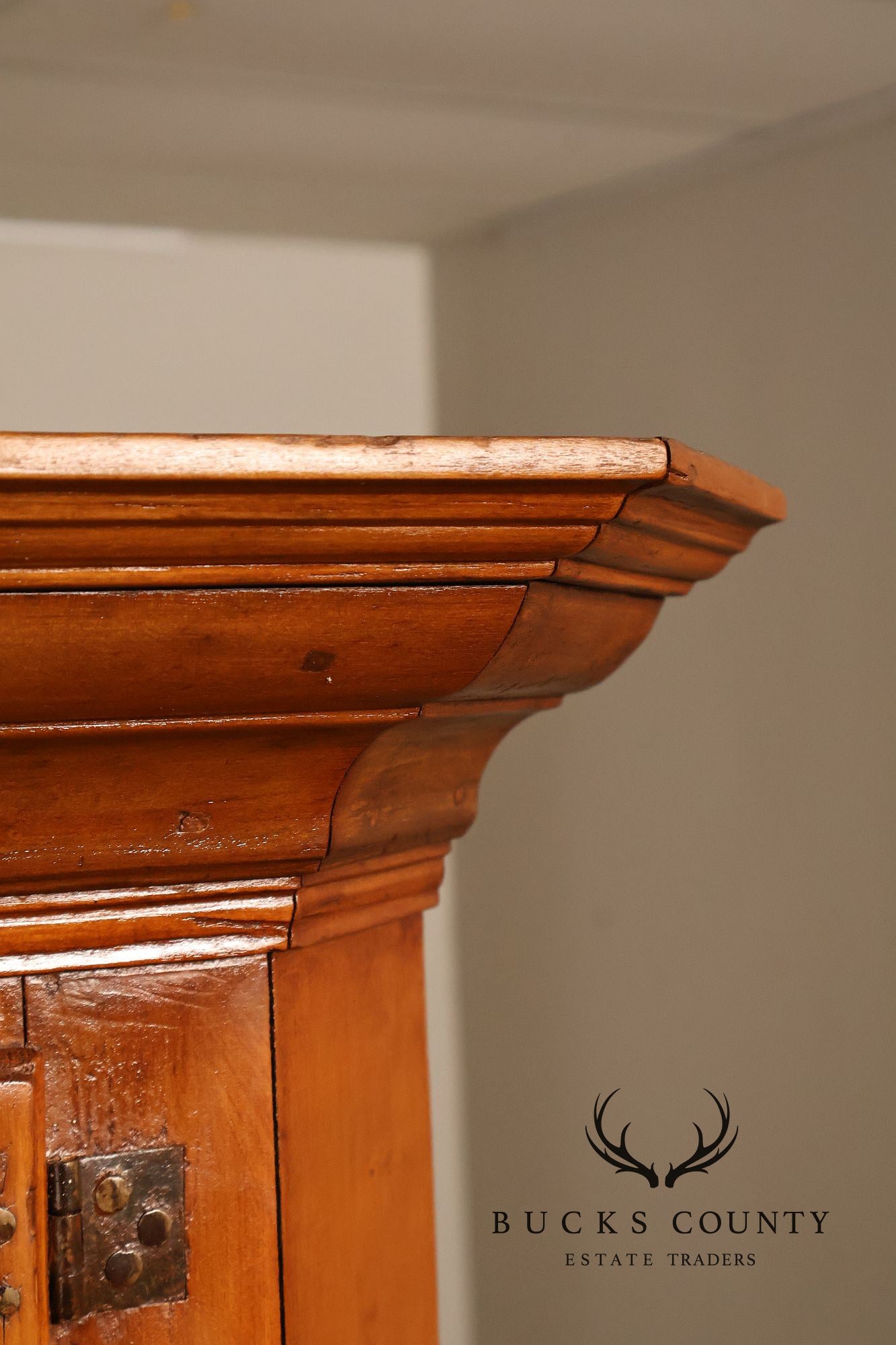 Antique Primitive Pine Single Door Corner Cabinet