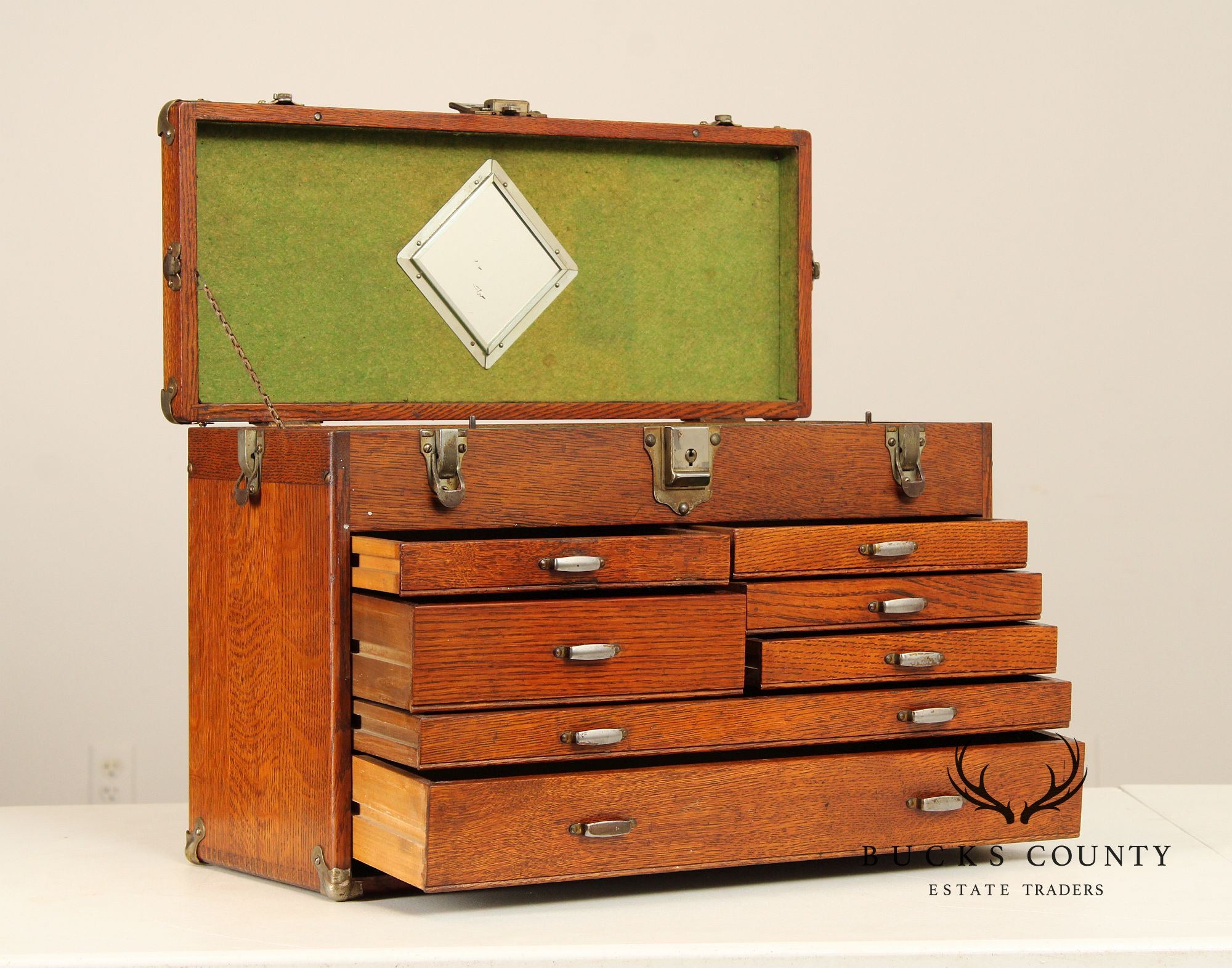 Vintage Oak Union Machinist's Tool Chest