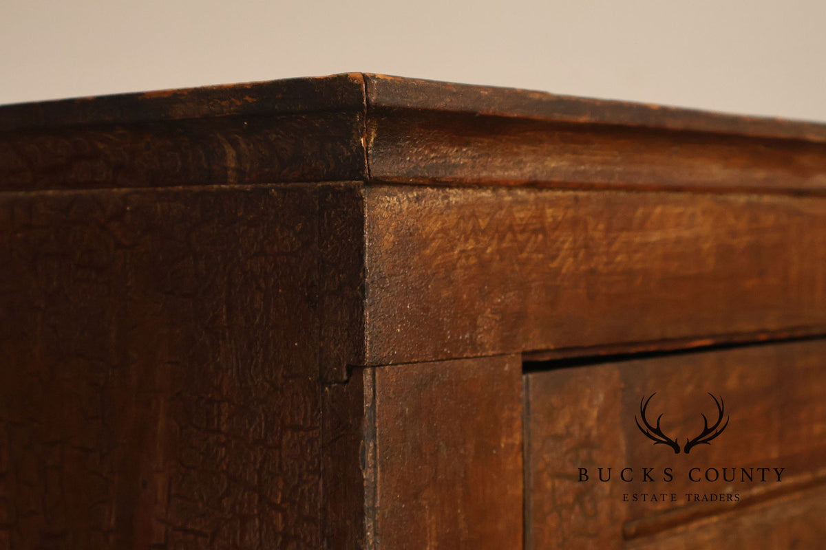 Antique Primitive Grain Painted Cupboard
