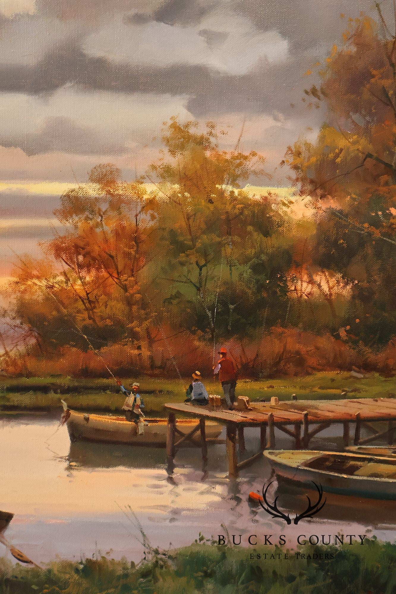 Salvador Caballero Tarde De Pesca Landscape Oil Painting