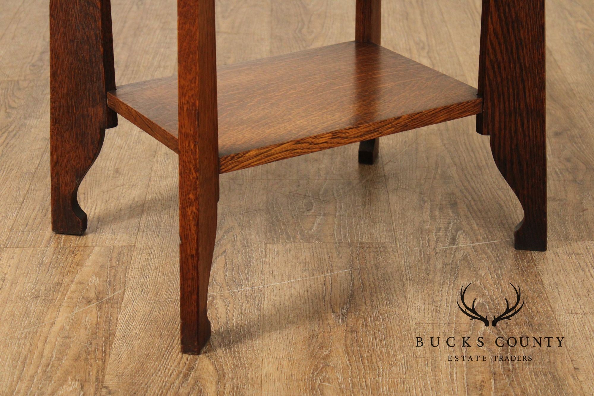 Antique Arts & Crafts Oak Etagere