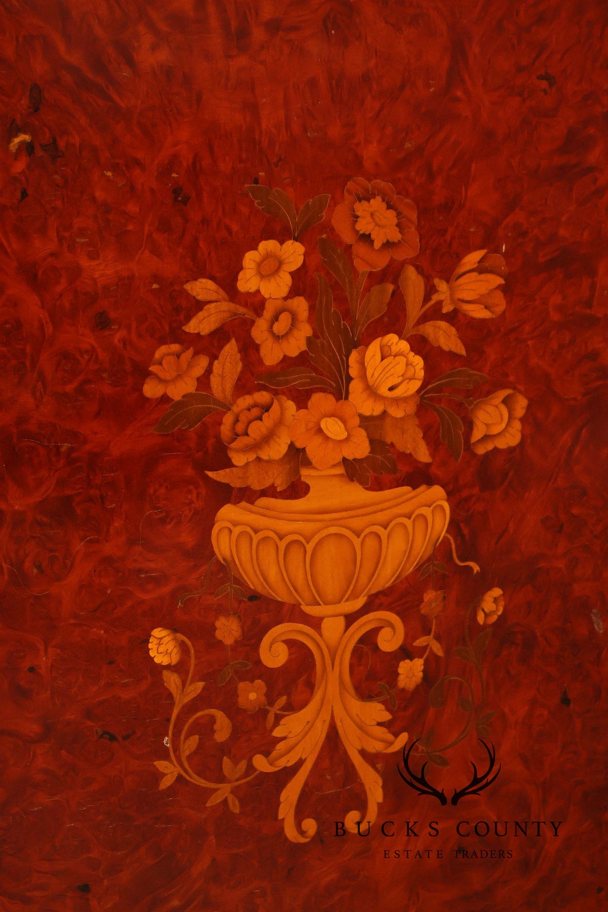 Louis XVI Style Marble Top Marquetry And Bronze Mounted Cabinet