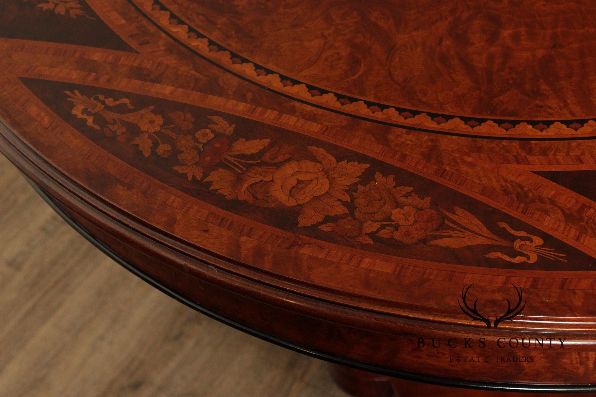Rho Mobili D’Epoca Italian Empire Style Inlaid Mahogany Center Table