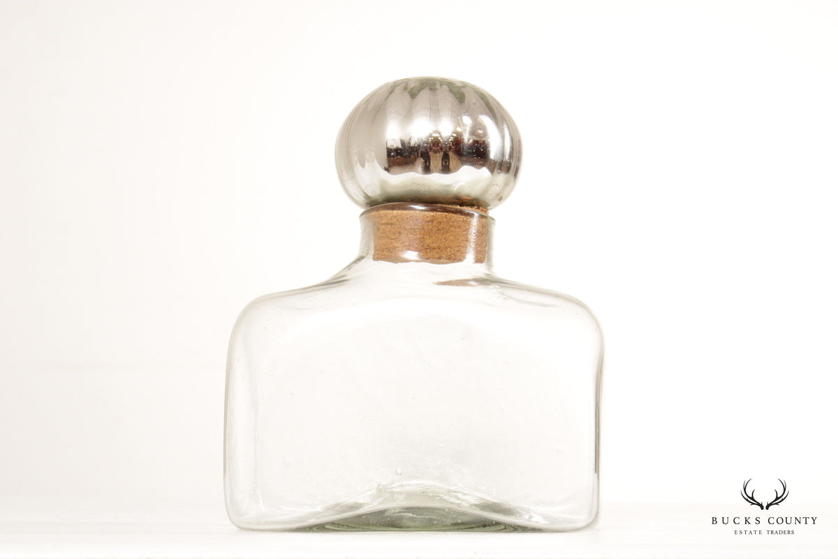 Mexican Vintage Blown Glass Stoppered Bottle or Decanter