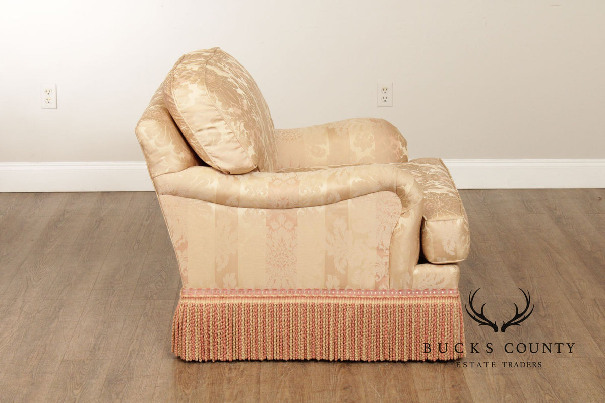 Pair Of Century Furniture L T Designs Damask Upholstered Lounge Chairs