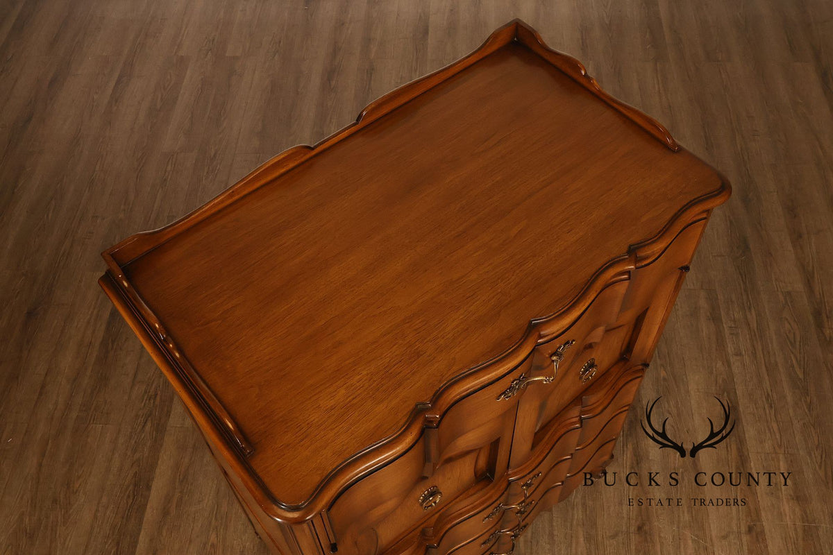 Vintage French Provincial Louis XV Style Highboy Chest Of Drawers